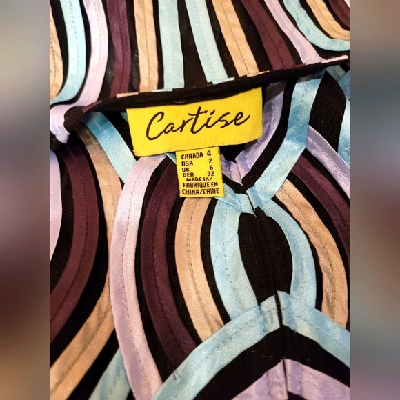 Cartise striped ribbon full zip blazer size 2 - Picture 6 of 7